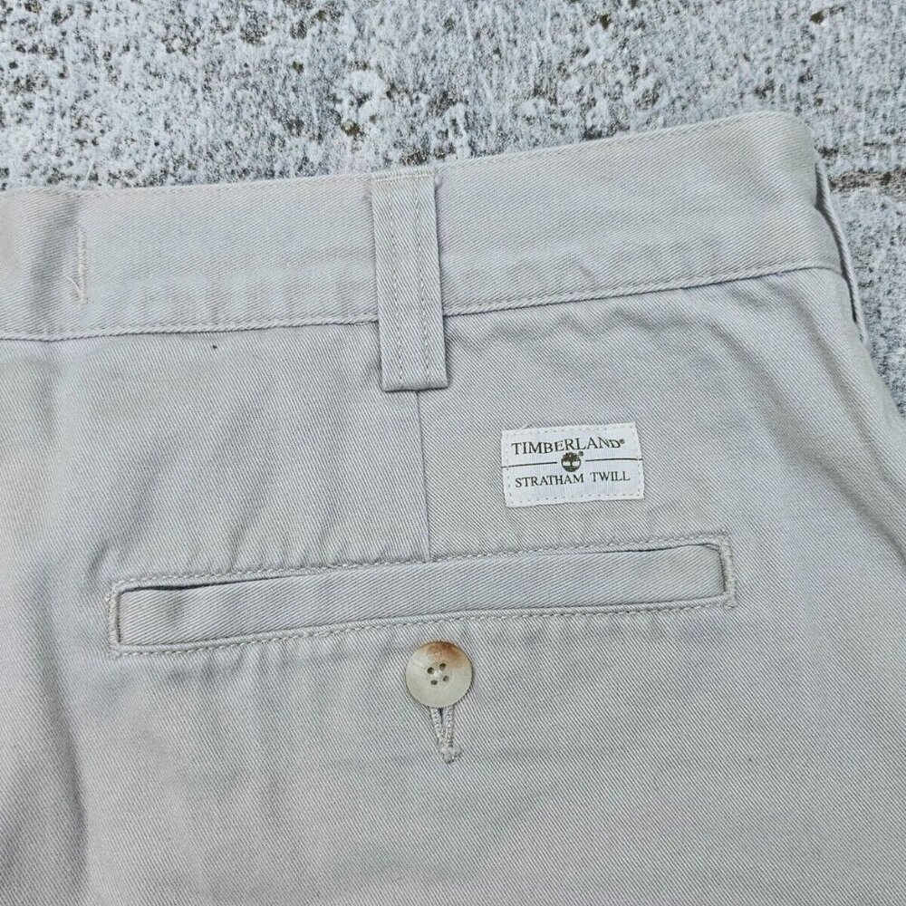 Timberland Men Shorts Bermuda Beige 100% Cotton Shorts Size 36 - Picture 6 of 8